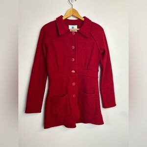 Sparrow Wool Lightweight Coat Womens Size M 100% Wool Red